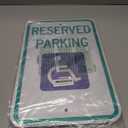 SmartSign (Pack of 4) 18 x 12 inch Federal Handicap Reserved Parking Sign, 120 mil Aluminum Composite (ACM), Engineer Grade Reflective Material, Blue/Green on White, Made in USA