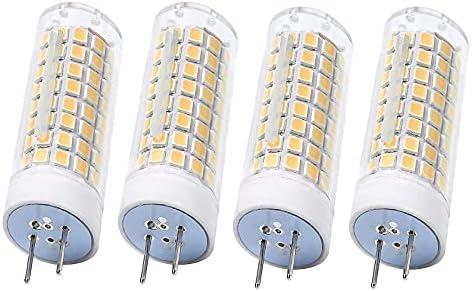 Lxcom Lighting G8 LED Bulb 10W Ceramic Corn Light Bulbs(4 Pack)-2835 SMD 102 LEDs 80W Halogen Bulb Replacement 3000K Warm White 1000LM G8 Base for Kitchen Under Cabinet Counter Lighting Puck Light