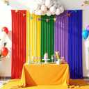 10x7FT Rainbow Backdrop Curtains - 5 Panels Colorful Curtain Backdrop for Party Decorations, Wrinkle-Resistant Cloth Backdrop for Birthday, Baby Shower, Wedding, Photography Background
