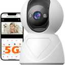 3MP Indoor Pan/Tilt Security Camera, 5G WiFi 360 Rotating Home Cameras for Baby Monitor/Pet Camera, Auto-Focus&Zoom,Motion Detection,2-Way Audio,Siren,Color Night Vision,Cloud&SD Card (S800-1Pack)