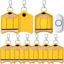 6 Pcs Christmas Classroom Doorbell Holders for Teachers Lanyard, PU Leather Class Bell Keychain Case for Back to School Gift(Pencil)