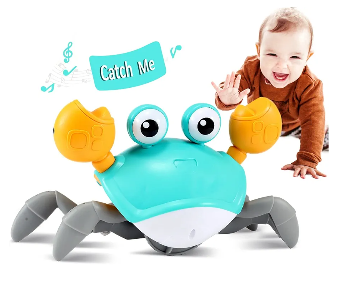 control future Crawling Crab Baby Toy - Infant Tummy Time Toys 3 4 5 6 7 8 9 10 11 12 Babies Boy 3-6 6-12 Learning Crawl 9-12 12-18 Walking Toddler 36 Months Old Music Development 1st Birthday Gifts