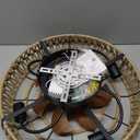20" Caged Ceiling Fans with Lights and Remote, Boho Flush Mount Ceiling Fan with Light, Low Profile Chandelier 6 Speed Bladeless Reversible Ceiling Fan w/ 4 Bulbs. for Living Room Bedroom.