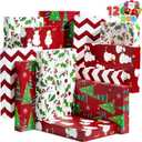 JOYIN 12 PCS Christmas Shirt Gift Boxes with Lids for Presents, Large Robe Cardboard Boxes, Xmas Bright Decorative Box for Clothes, Birthday Holiday Wedding Gift Wrapping Decor, Hat, Sweater and Coat
