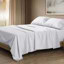 THREAD SPREAD 100% Egyptian Cotton King Size Sheets Set - Luxury 1500 Thread Count Egyptian Cotton Sheets King Size, Silky Soft, Cooling, Sateen Weave 17" Deep Pocket Bed Set - White