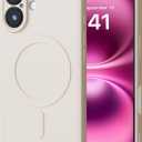 7 x Slim Designed for iPhone 16 Plus Case, Compatible with MagSafe, Full Camera Protection, Anti- Fingerprint/Scratch/Drop, Liquid Silicone 16 Plus Phone Case 6.7" (Antique White)