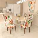 Stretch Dining Chair Covers Set of 2,Floral Print Chair Covers,Soft Removable Washable,Pet Friendly Furniture Protector,Universal Chair Slipcovers for Home, Kitchen,Ceremony Dining Room Seat (Whitephalaenopsis Orchids)