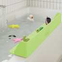 Original Little Splasher PlayPad, Bathtub Splash Guard Play Shelf - Toy Tray Caddy Holder Storage - Suction Cups Attach to Bath Tub - No Mess Water Spill in Bathroom for Toddlers Kids Baby (Green) (Pistachio)