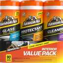 Armor All Protectant, Glass and Cleaning Wipes, Wipes for Car Interior and Car Exterior, 30 Count Each (Pack of 3) (90 Count (Pack of 1))