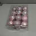 JULMELON 24PCS Large Christmas Balls Ornaments,60mm/2.4 in Shatterproof Plastic Decorative Xmas Tree Ornaments, Assorted Christmas Ball Ornaments for Wedding Mothers Day Party Decorations (Pink)