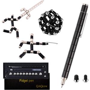 Fidget Pen, Decompression Magnetic Fidget Toy Pen, Magnet Pen Fidget Toy Relieve Pressure Novel Toy Gift for Kids or Friends! (Black)