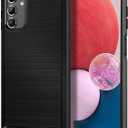 Case Compatible with Samsung Galaxy A13 5G/4G/M13 5G/A04S, Slim Fit Phone Cover with Shock-Absorption, Carbon Fiber TPU Rubber Protective Case, Black