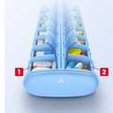 Vaydeer Metal 7 Day Pill Organizer 2 Times a Day AM PM Weekly Travel Pill Case with Moisture-Proof Desiccant, Airtight Large Capacity Pill Box for Vitamins, Medications & Supplements (Blue)