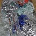 2FT Mini Christmas Tree, Snow Flocked Blue Christmas Trees, 100 Lifelike Branches, 60 LED Lights, 47 Ornaments, 24 Inches Tabletop Artificial Prelit Small Christmas Tree for Holiday Indoor DIY Decor