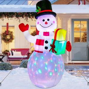 AerWo 5ft Christmas Inflatables Blow Up Yard Decorations, Upgrade Snowman Xmas Inflatable with Rotating LED Lights for Indoor Outdoor Yard Garden Christmas Decorations