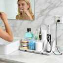 PARKMANI Bathroom Counter Organizers and Storage, Toothbrush Holders for Bathrooms with 3 PCS Qtip Holder, Kids Electric Toothbrush and Toothpaste Holder for Bathroom Vanity Sink Organizer (White)