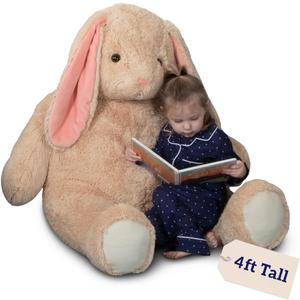 Vermont Teddy Bear Giant Bunny Stuffed Animal - 4 Ft Stuffed Bunny Plush Toy from Giant Cuddle Collection, Adorable Rabbit Animal for Kids & Adults for All Ages