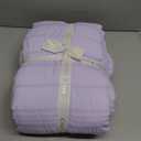 Cozy Bliss Seersucker Cooling Comforter Queen Size, Q-Max 0.45 Reversible Lightweight Cooling Blanket, Breathable Silk Smooth Summer Bedding Quilt for Hot Sleepers Night Sweats Purple