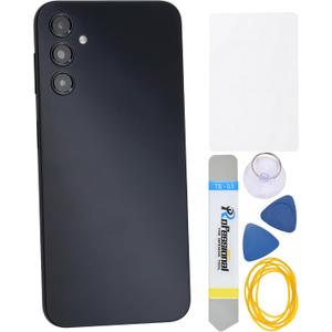 Black Plastic Back Cover Replacement for Samsung Galaxy A14 5G SM-A146B SM-A146P Rear Camera's Frame and Glass Cover Volume Button and Installation Instruction Tool Kit are Include
