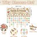 CHDITB Wooden 3D Family Friends Birthday Calendar Wall Hanging(16"x6"), Boho Flowers Botanical Birthday Celebrations Reminder Tracker with Tags, Custom DIY Mother Gifts for Grandma