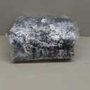 Rugflix 8x10 Area Rugs for Living Room, Washable Large Rug Stain-Resistant Low Pile, Modern Dark Carpet for Dining Room Home Office Kid Room Nursery Bedroom, Navy Blue/Black