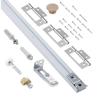 Bifold Door Hardware Kit with 36-Inch One-Piece Track, Bi-fold Closet Door Track Kit Bifold Closet Door Hardware Kit Folding Door Hardware Repair Replacement Tool Kit