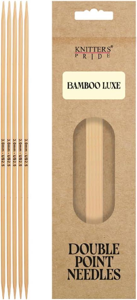 Knitter’s Pride Bamboo Luxe Double-Pointed Needles 8"" (20cm) – US Size 2.5 (3mm)