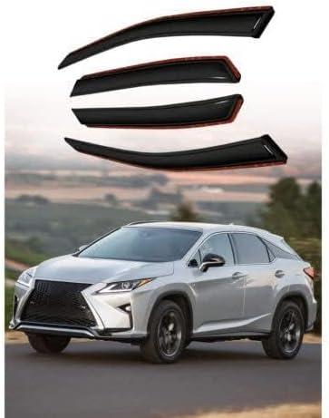 Tape-On Rain Guard 4-Piece for 2016-2022 Lexus RX350 450h Windows Visor Shield Shade Smoke 1622LXRX