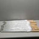 12 Pcs Wedding Umbrellas Bulk, 41 Inch Wedding Stick Umbrellas with Wooden Handle (White)