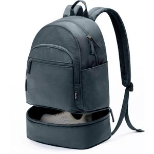 Gym Backpack for Women Men, Lightweight Gym Bag with Shoe Compartment, Waterproof Workout Backpack with Wet Pocket (Grey Blue)