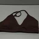 HIGORUN Workout Sports Bras for Women Backless Padded V Neck Strappy Bra Low Impact Y Back Gym Yoga Tops, M