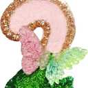 Pink and Green Birthday Number 2 Candle Party Decoration, Butterfly Glitter Cake Candles, Princess and Witch Themed Party Cake Topper (Number 2)