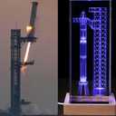 Collector's Gifts SpaceX Starship Crystal Lamp, 3D Laser-Etched Rocket Night Light, Ultimate Gift for Space Enthusiasts, Sci-Fi Fans & Mars Dreamers (Regular)