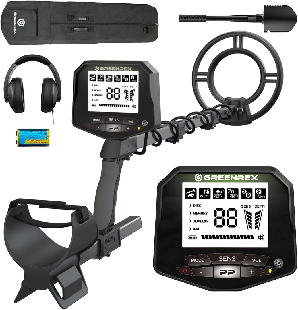 Metal Detector for Adults Professional, Waterproof Pinpoint, High Accuracy Gold and Silver Detection, Underwater and Beach Use, 10'' IP68 Coil, Bigger LCD, New Advanced DSP Chip (Metal Detector Kit Black)