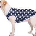 HDKUW Pet Clothes,Dog Summer T-Shirt Cool Breathable Sunscreen Dog Vest Clothes Outfit Costume for Medium Large Dogs Blue Star 5XL