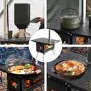 Outdoor Tent Stove Portable Camping Stove With Chimney Pipe for Outdoor Cooking Camping BBQ Accessories Black
