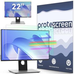 [2-Pack] 22 Inch Anti Blue Light Screen Protector Compatible with Lenovo Hp Dell Acer Asus Samsung etc Monitor 16:10 Aspect, Removable Anti Glare Filter Uv Blocker Shield Eye Protection Film Laptop