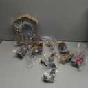 Glitzhome 12Pcs Nativity Figurines Sets for Christmas Indoor, Deluxe Blue Resin Christian Nativity Set Xmas Nativity Scene Tabletop Ornaments Miniatures Statue Nativity Figures Collectible 10" x 26"