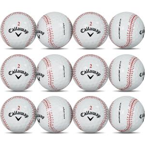 GBM Callaway Chrome Soft Certified Refinished Baseball Golf Balls - 12 Pack - Designed with Stitching Pattern - Par-FECT for Any Golf Outing!