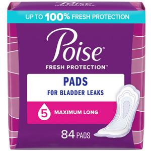 Pack of 2 Poise Postpartum Incontinence Feminine Pads for Women - Maximum Absorbency, 42 Count 