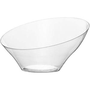 Blue Sky Angled Serving Bowl (1 Pc.) Large - Elegant Clear Plastic Bowl, Perfect Snack Bowl And Salad Bowl for Birthday, Wedding, Themed Party & Other Events