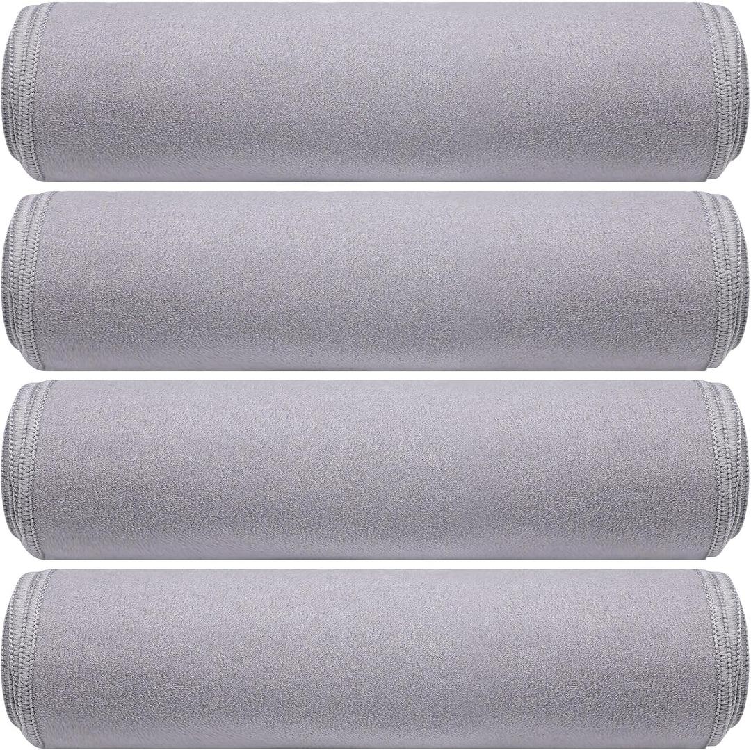 Breling 4 Pack 72" x 24" Hot Yoga Towel Non Slip Microfiber Mat Towel Sweat Absorbent Soft Pilates Mat Essentials for Hot Yoga Pilates Exercise(Light Grey)