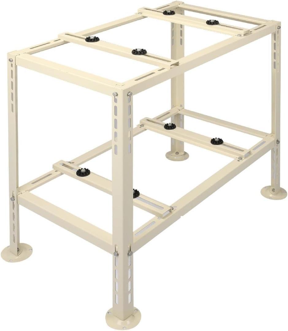 Mini Split Ground Stand for Ductless AC Condenser Heat Pump System.Heavy Duty Adjustable Double Levels Floor Stand Ground Mounting Bracket for 9000-18000 BTU