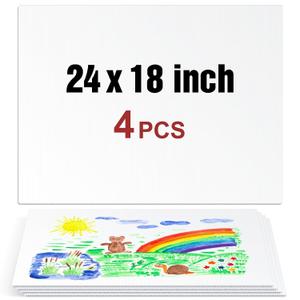 4 Pcs Corrugated Plastic Board 18x24 for Projects Art Crafts, Poster Board Blank Yard Signs Sheets, IKAYAS 18x24 Inches White Blank Yard Signs Corrugated Plastic Sheets Signs