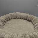 BALANCE Luxury Donut Dog Bed, 30 Inches Round Dog Bed Medium Size Dogs Washable, Orthopedic Calming Dogs Bed for Pets with Anti-Slip Bottom, Oatmeal