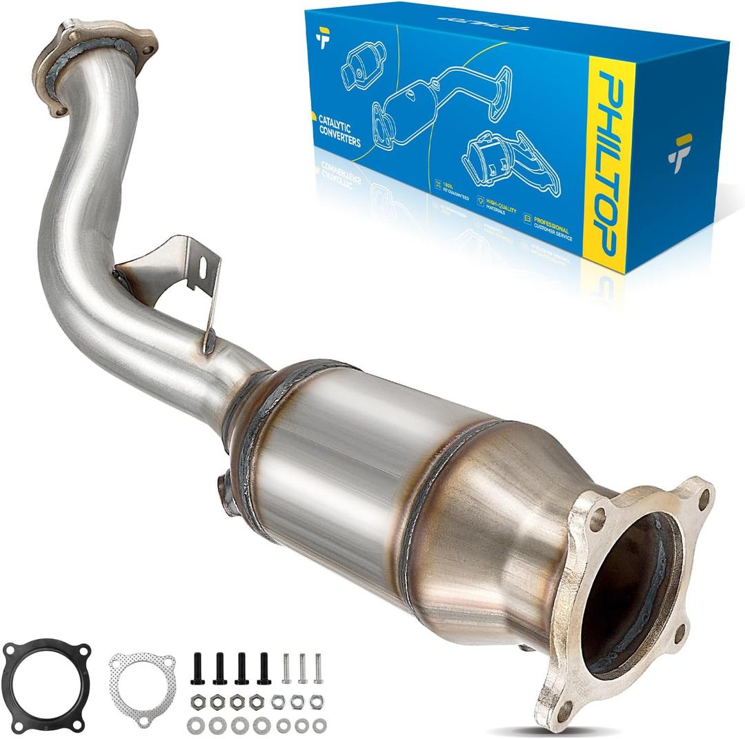 PHILTOP Front High FLow Stainless Steel Catalytic Converter Kit Fit For Audi A4/A4 Quattro 2.0T 2009-2013, Q5 2.0T 2011-2014, A5/A5 Quattro 2.0T 2010-2011 Replace# 16595, 644025, 40684 (EPA Compliant)