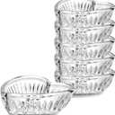 6 pack 2oz Glass Bowl Set Heart Shaped Small Serving Dish for Dessert Salad Snack Ingredient Bowls for Prep Crystal Clear Relish Tray for Appetizer Sauces Dip