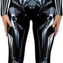 Sumtory Womens Hi-neck Skeleton Print Bodycon Jumpsuits Fullbody Unitard (X-Large, 22#pattern#2)