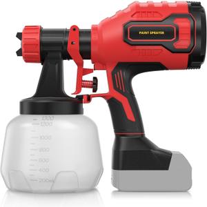 Paint Sprayer, Cordless HVLP Paint Sprayer with Brushless Motor, Compatible with Milwaukee 18V Battery(Battery Not Included),1000ml/min High Flow, 1200ml Container, 150 Din/s Max Viscosity