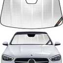 Pigenius Windshield Sun Shade for Mercedes-Benz C-Class Sedan/Convertible/Coupe 2022-2025. Reflective Aluminum Film Front Window Sunshade - BLAZBLOCK